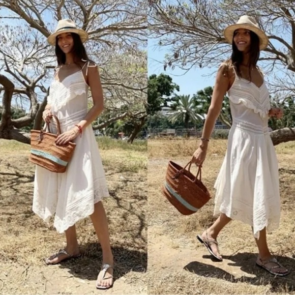 Zadig & Voltaire Rilli Ruffle Lace Dress, Vanille (Ivory Cream) Size S $398 - Picture 1 of 12
